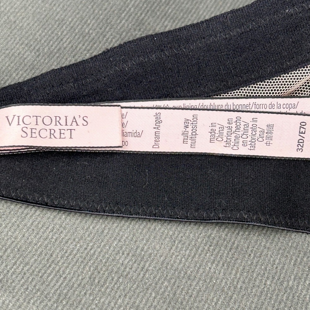 Victorias Secret Dream Angels Black Lace Strapless Bra 32D‎ Underwire - Picture 3 of 5